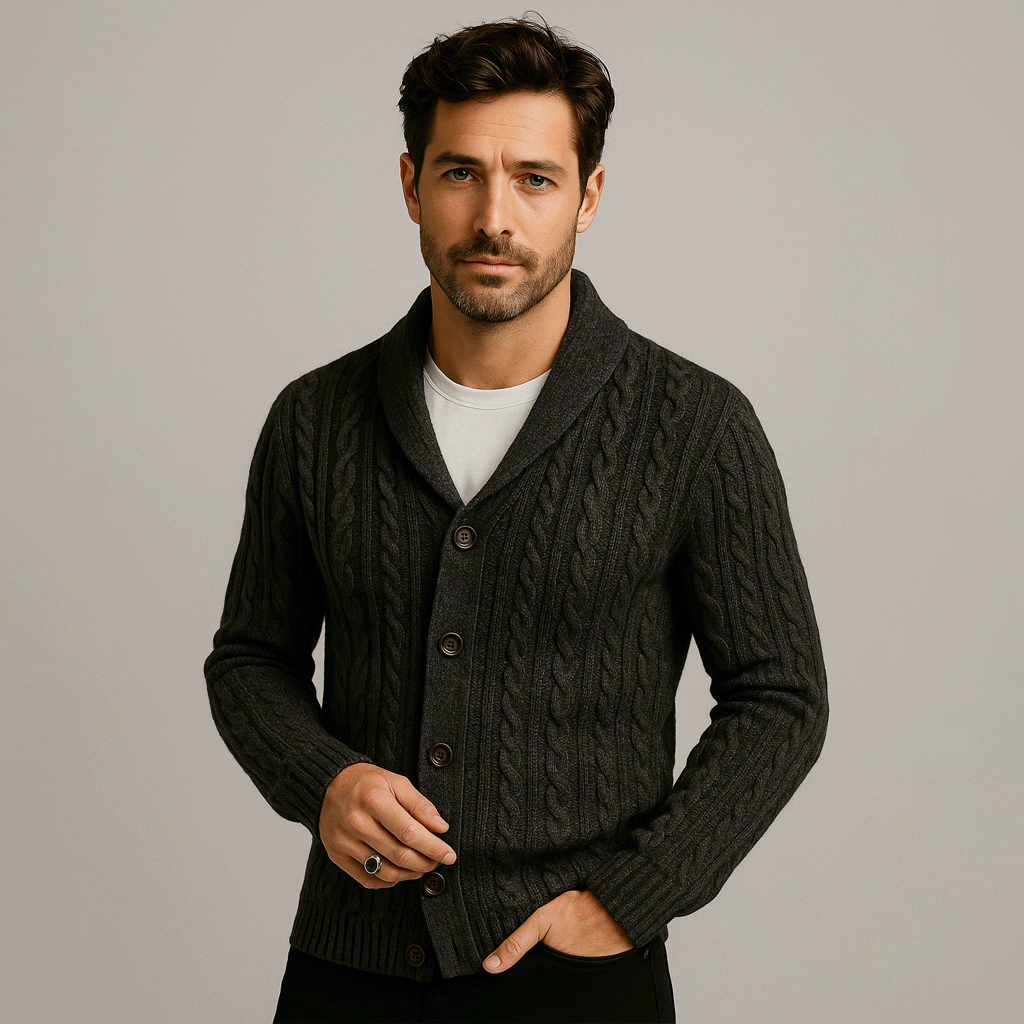 London Charme Men’s Pima Cotton Cardigan