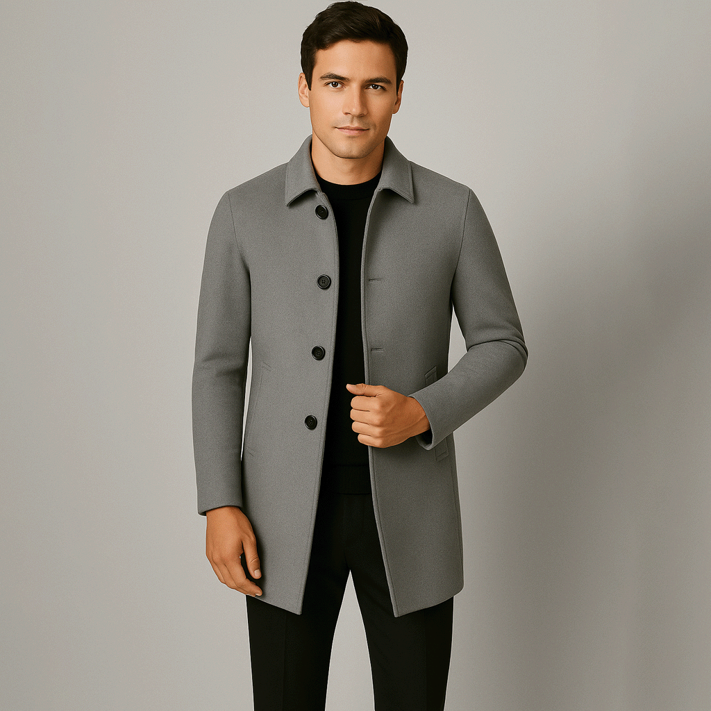 London Charme Denmark Men’s Short Wool Overcoat